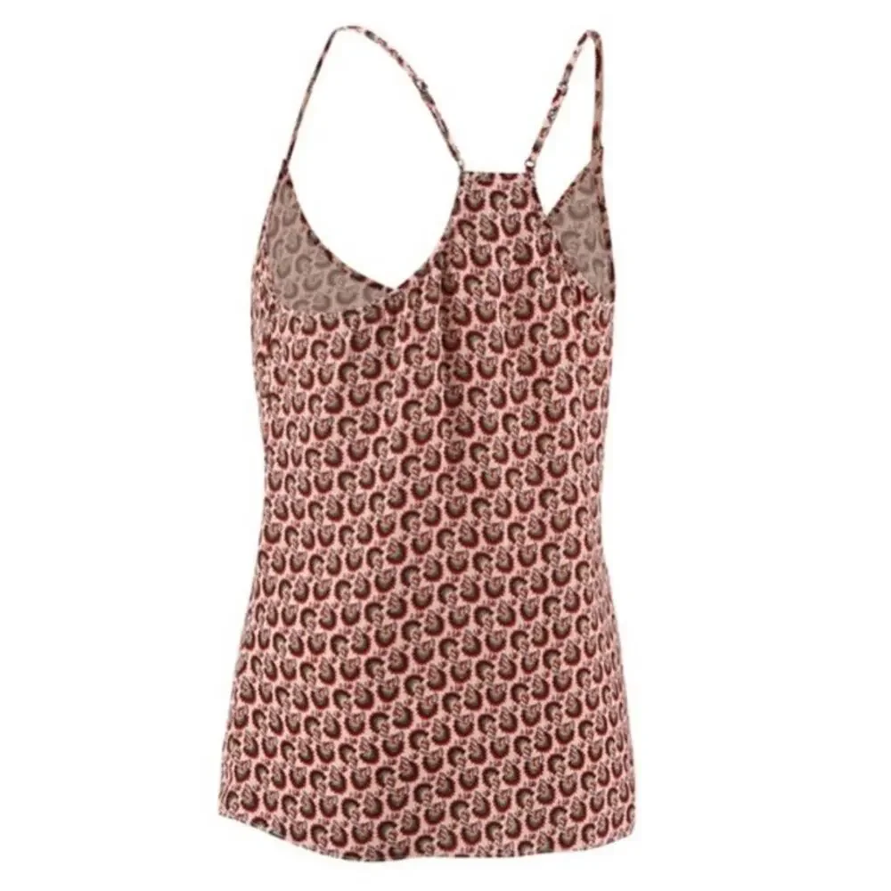 Cabi Poem cream red racerback sleeveless top size Medium #5737